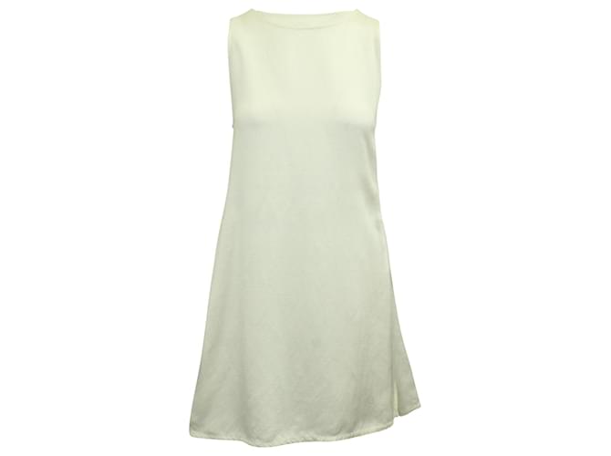 Maison Martin Margiela Sleeveless Mini Dress in Ivory Linen  White Cream  ref.603558