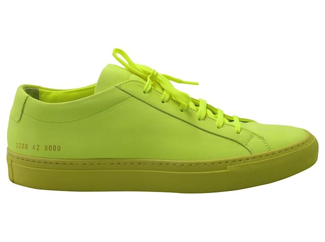 Autre Marque Common Projects Achilles Low Top Sneakers in Fluro Green Leather  ref.603563