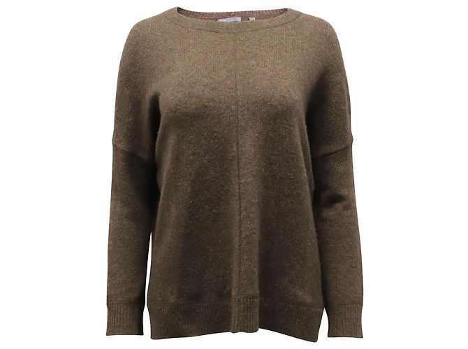 Pull à col côtelé Vince en laine marron