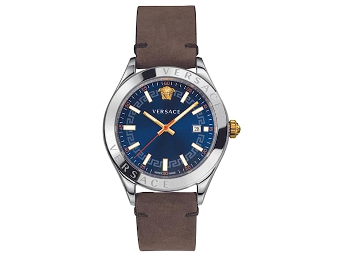 Versace Reloj con correa de helenio Metálico Cuero  ref.603738