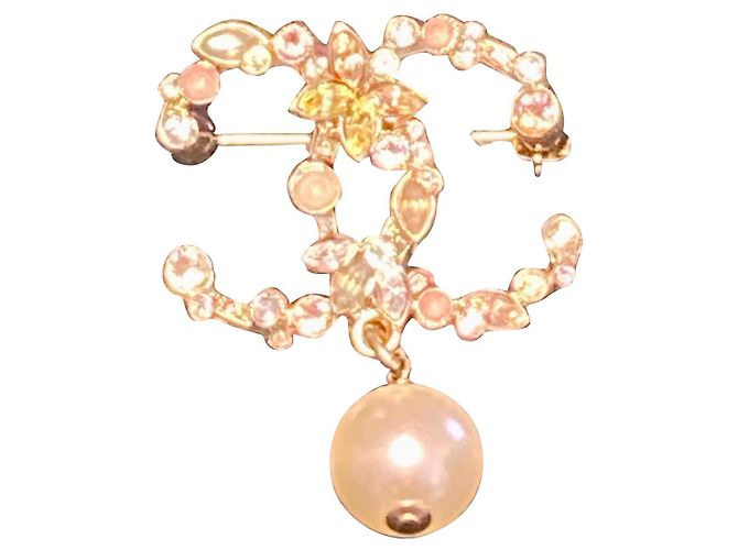 Coco Crush Broche de pérolas Chanel CC Butterfly Multicor