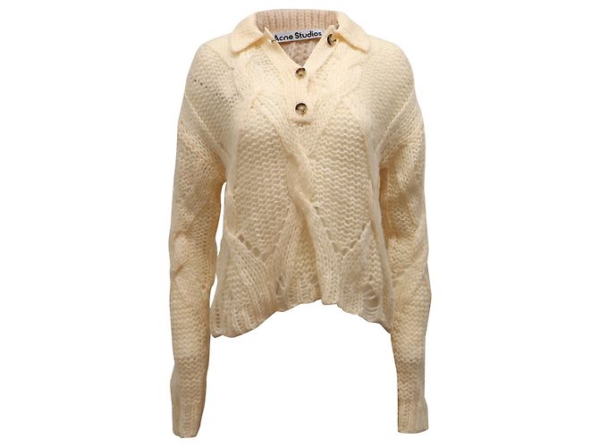 Autre Marque Suéter Acne Studios Cable Knit em Acrílico Creme
