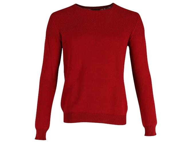 Apc a.P.C. Textured Crewneck Sweater in Red Cotton  ref.603784