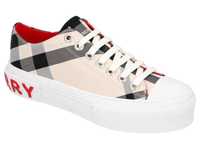 burberry women's check lace up sneakers