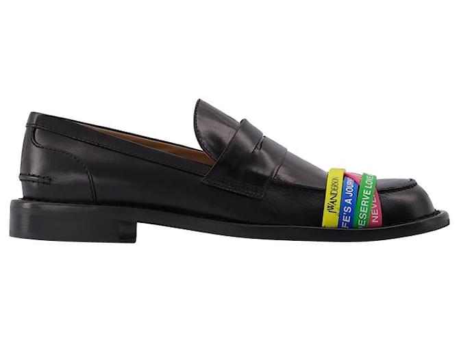 JW Anderson Elastic Loafers in Black Leather  ref.603869
