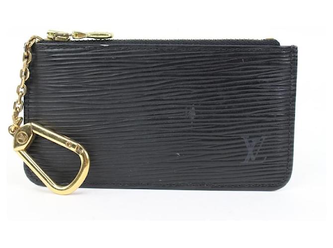 Louis Vuitton Pochette Cles in pelle nera Epi Noir Key Pochette  ref.603936
