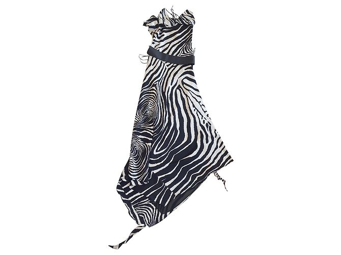 Autre Marque vestido longo sem costas Estampa de zebra