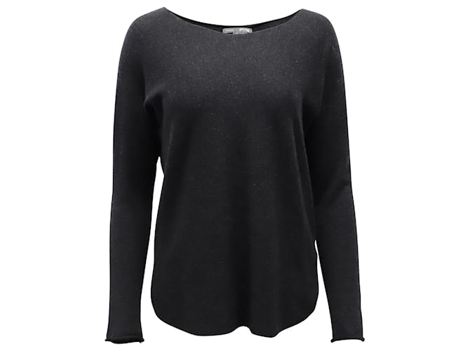 Vince Scoop Neck Sweater in Grey Cashmere Wool  ref.604007