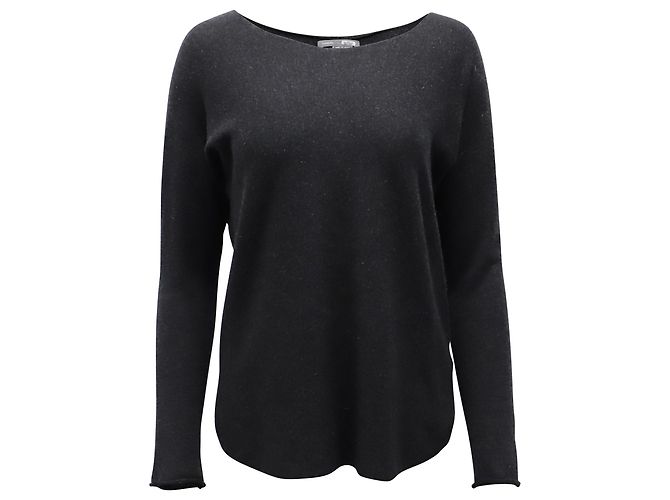 Vince Pullover mit U-Ausschnitt aus grauem Kaschmir