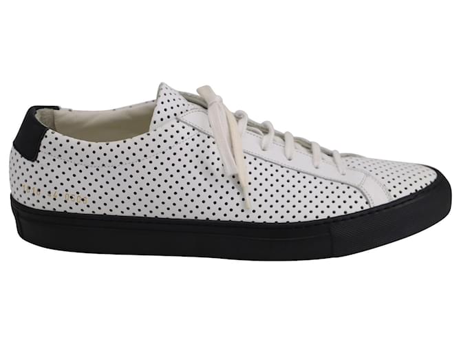 Autre Marque Common Projects Perforated Achilles Low Top Sneakers in White Leather  ref.604037