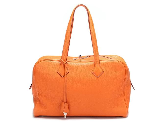 Victoria Hermès Clemence Viktoria II 35 Tasche Orange Leder Kalbähnliches Kalb  ref.604059