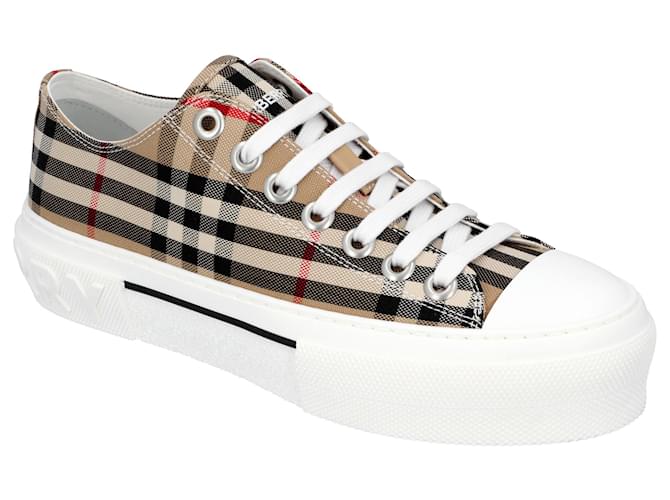 burberry women's check lace up sneakers