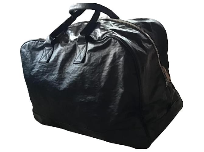 Comme des Garcons Distressed Leather Boston Travel Bag Black  ref.604127