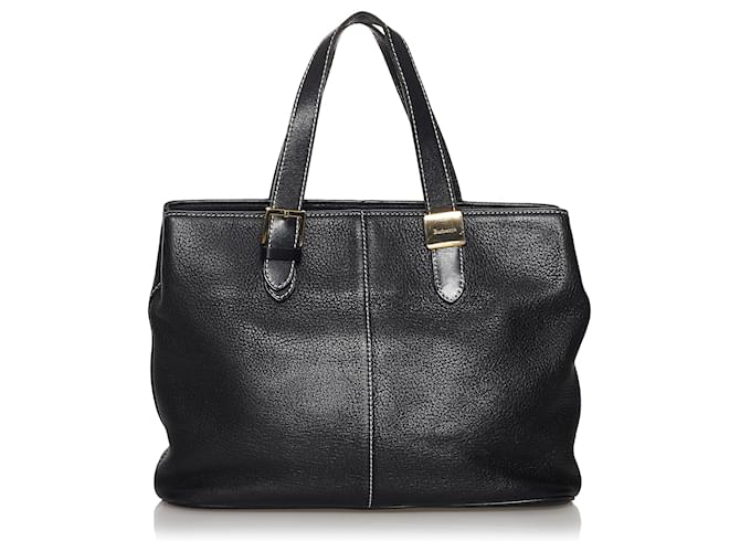 Burberry Black Leather Tote Bag Pony-style calfskin  ref.604423
