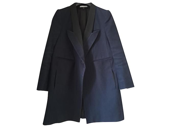 Carven Coats, Outerwear Navy blue Cotton  ref.604499