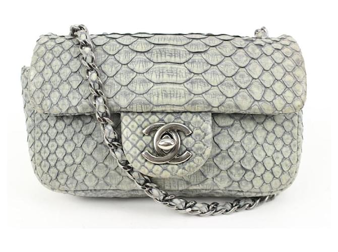 Chanel Copper Python Mini Flap Bag with Stone Top Handle