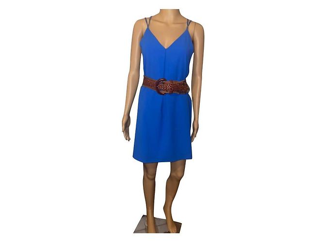 Alice + Olivia Kleid mit Spaghettiträgern Blau