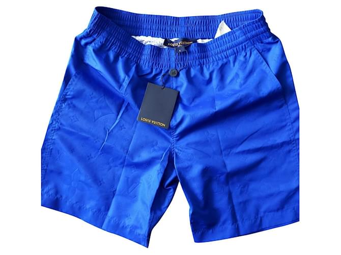 Louis Vuitton Men Shorts Blue Polyester  ref.604937