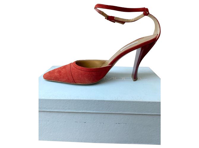 Escarpins à brides Philippe Model daim orange
