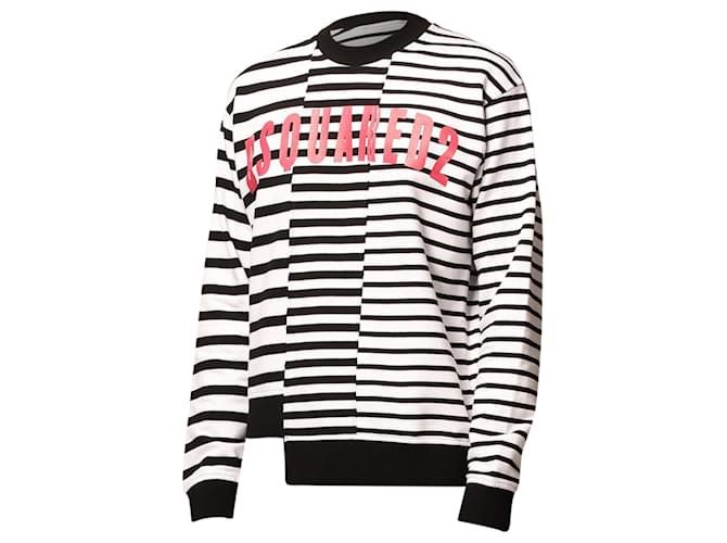 Dsquared2 SWEATSHIRT RAYE White Cotton  ref.605012