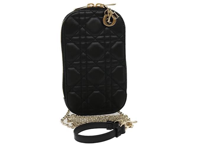 Christian Dior Lady Dior Phone Holder on Chain Cannage Quilt