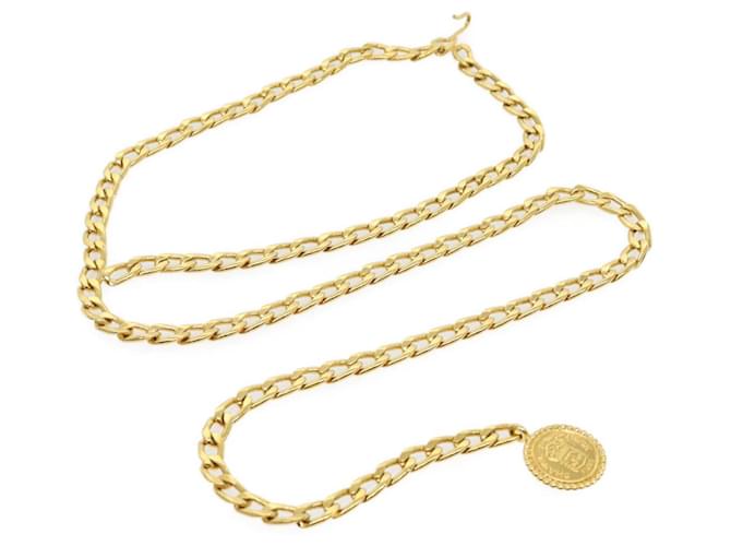 CHANEL Chain Belt metal Gold CC Auth 30372a Golden  ref.605183