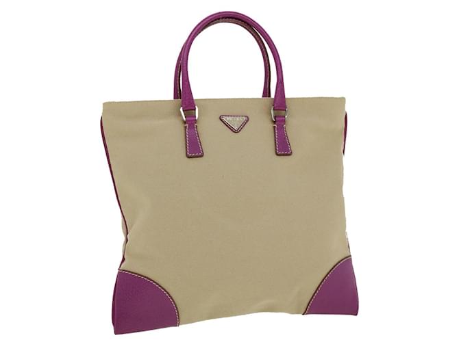 Canvas Tote Bag, Beige, One Size - Women's Bags - Pink