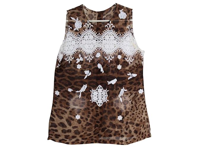 Silk top blouse Dolce & Gabbana Brown  ref.605360