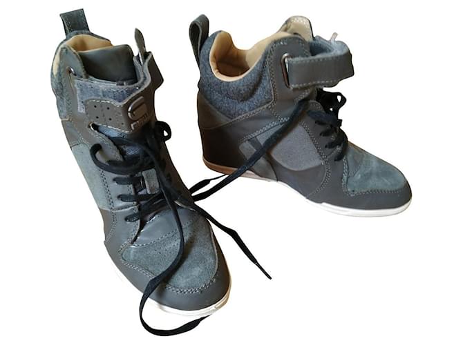 Autre Marque G-Star RAW GS62492/377 Yard Wedge Belle Giltedge heeled sneakers 38 Dark grey Suede Leather  ref.605383