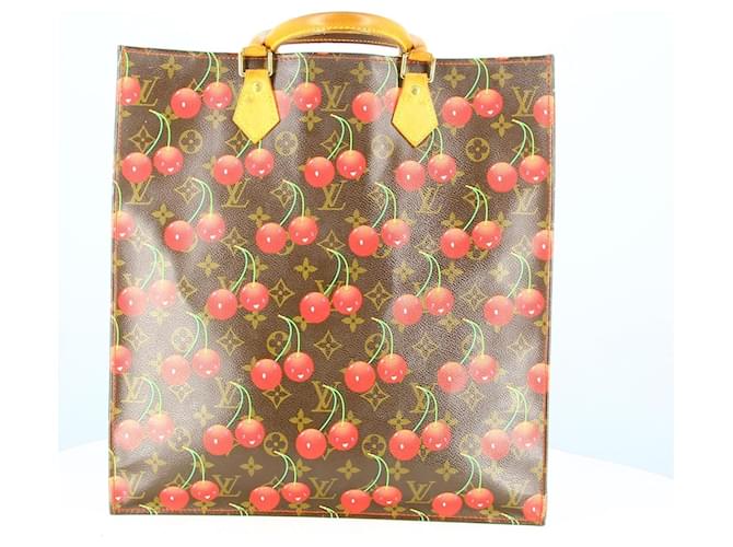 2005 Cherry Handbag Louis Vuitton / Takashi Murakami Brown Cotton  ref.605402