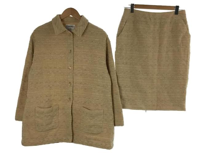Chanel Skirt suit Beige Cotton  ref.605404