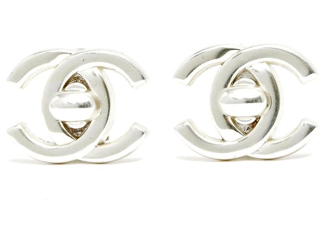 Chanel CLIP TURNLOCK CC SILBER L