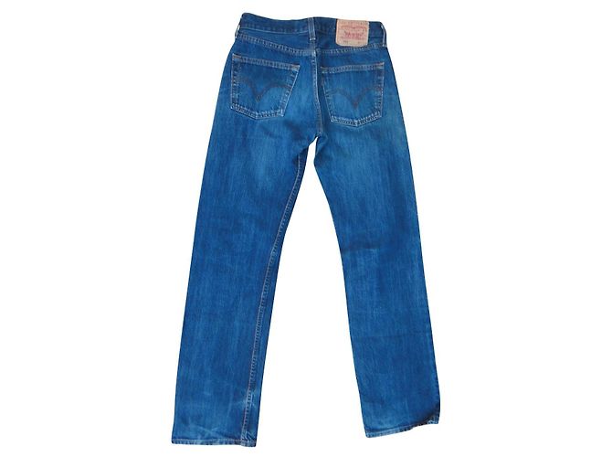 vaqueros Levi's 501 W 27 (T 36) Azul 
