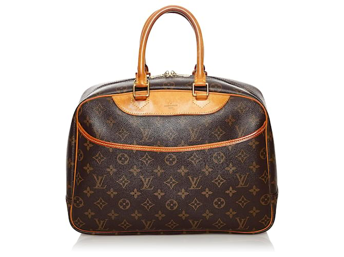 Louis Vuitton Brown Monogram Deauville Leather Cloth  ref.605682