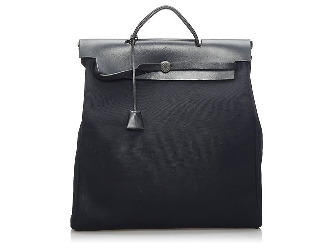 Hermès Hermes Black Herbag Backpack