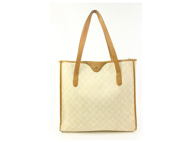 Gucci Elfenbeinweiße Einkaufstasche aus Supreme GG Upcycle Ready S331G32 Leder  ref.605960