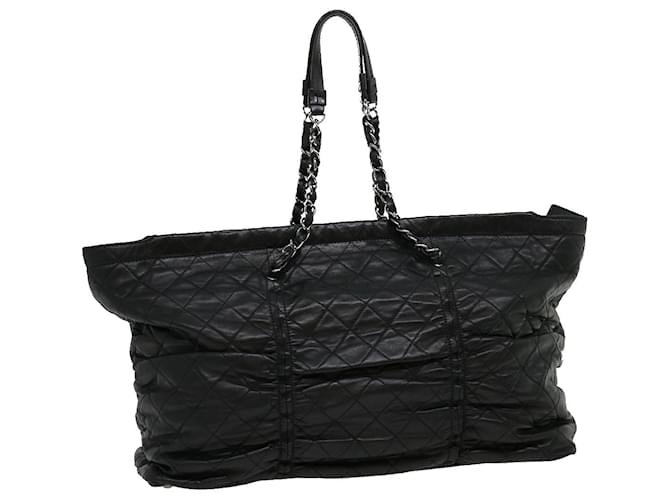 CHANEL Chain Matelasse Tote Bag Lamb Skin Black CC Auth ar7246a Leather  ref.606020