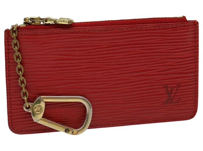 Louis Vuitton Red Epi Leather Key Pouch Pochette Cles Keychain ref