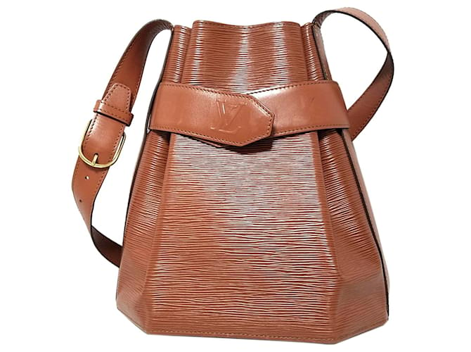 Brown Louis Vuitton Epi Sac dEpaule Bucket Bag