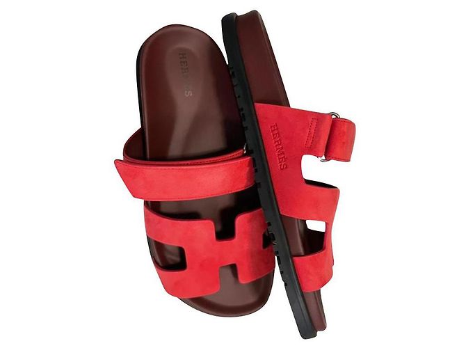 Hermès Raspberry pink chypre mules