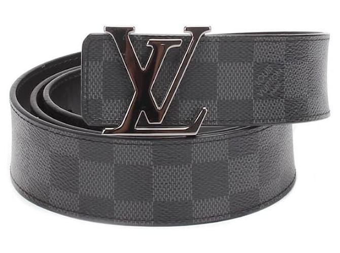 Louis Vuitton Cinturón LV Initiales Damier Grafito Negro Lienzo