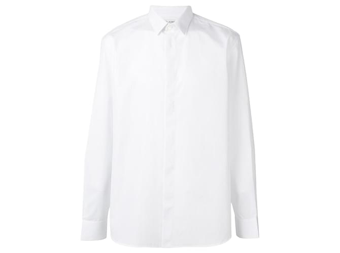 Camisa Saint Laurent Clásica Blanca Blanco Algodón  ref.606733