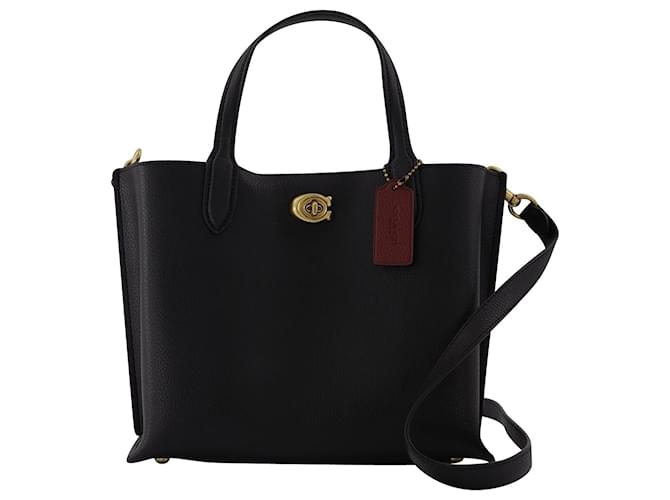 Willow 24 Tote Bag - Coach - Black - Leather Pony-style calfskin  ref.606837