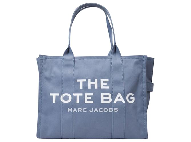 Marc Jacobs The Large Tote Bag in Blue Canvas Cotton  ref.606879