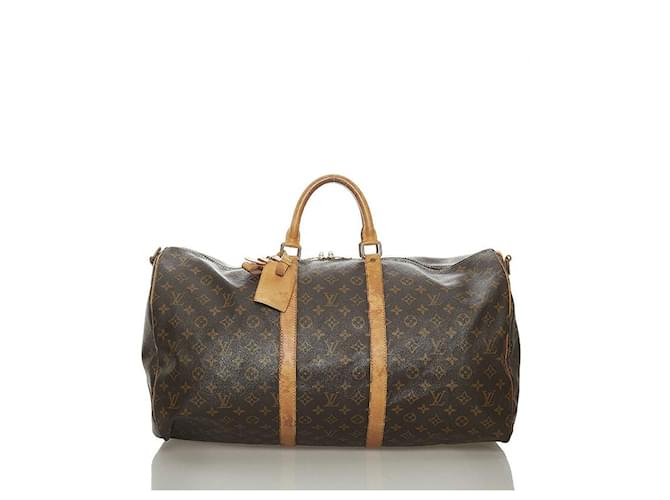 Louis Vuitton Keepall Bandouliere 55 Brown Cloth  ref.606918