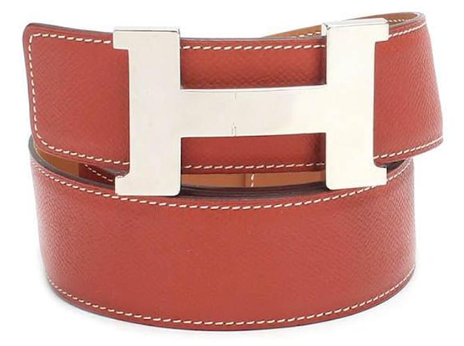 Constance Hermès Cintura di pelle di Costanza Marrone Vitello simile a un vitello  ref.606971