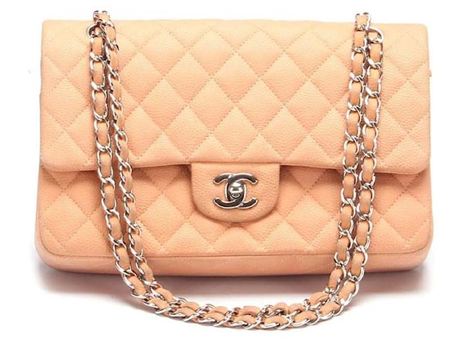Chanel Medium Classic lined Flap Bag Orange Leather ref.607088 - Joli Closet