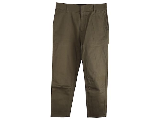 Balenciaga Straight Leg Jeans in Green Khaki Cotton  ref.607125