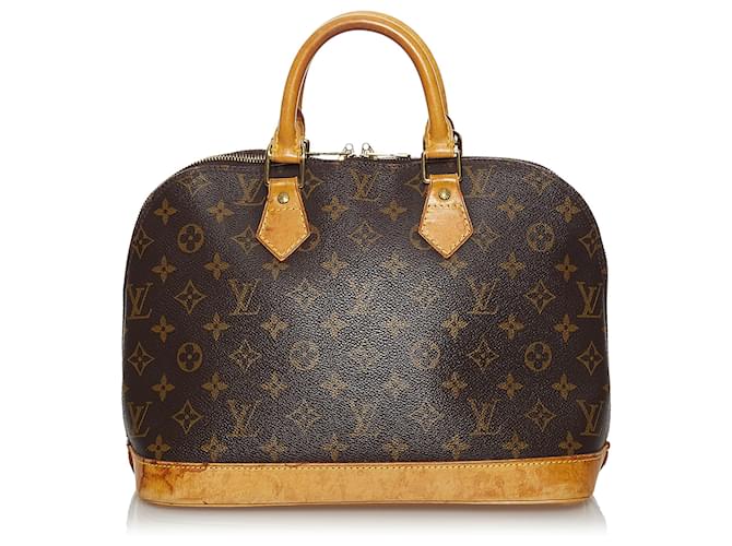 Louis Vuitton Brown Monogram Alma PM Leather Cloth  ref.607168