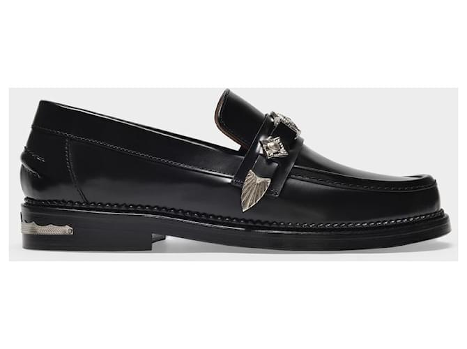 Toga Pulla Polido Loafers in Black Glazed Leather ref.607267